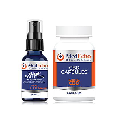 CBD for Sleep by MedEcho - CBD Capsules 1500 mg & CBD Melatonin Spray